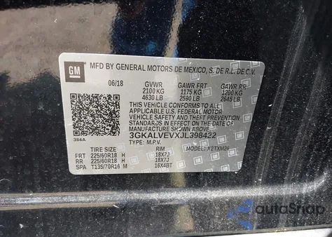 2018 GMC Terrain Slt из США, поврежденный, VIN 3GKALVEVXJL398422